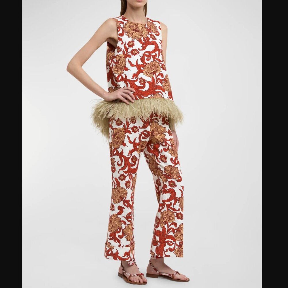 La DoubleJ La Scala Feather Top and Hendrix Pants